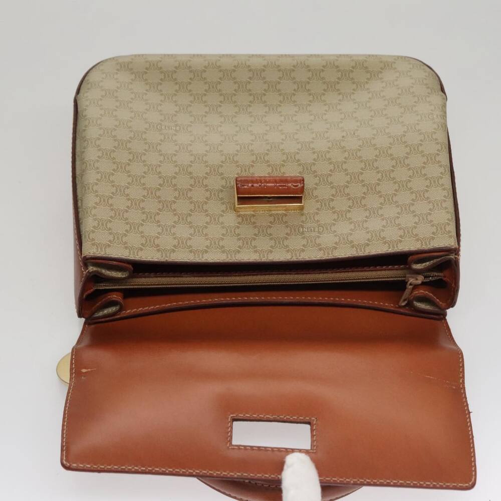 CELINE Macadam Canvas Hand Bag Beige Gold - Picture 10 of 16